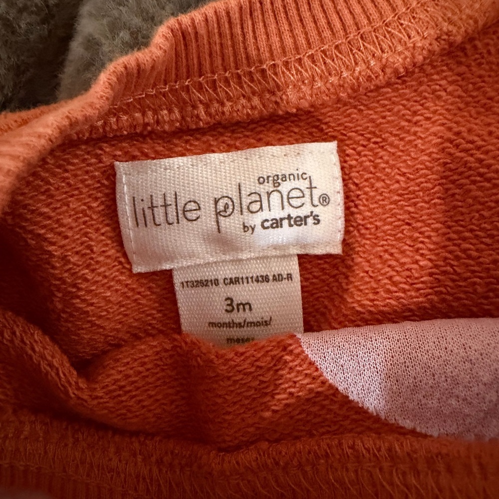 Thanksgiving infant One Piece lot - Cream, Brown, Orange, lot of 3, 0-3 mos. - Picture 3 of 4